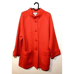 VTG 60s 70s Bonnie Lee LeRoy Cardigan Sweater M  40 Cozy Scarlett 100% Wool Knit